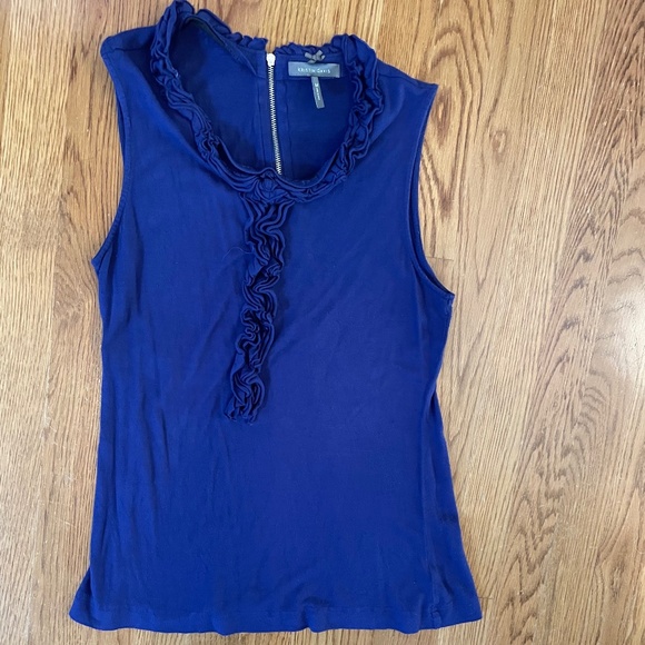 Kristin Davis ruffle front top, size M, purple - Picture 1 of 9